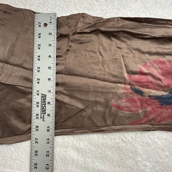 Nicole Womens Brown Floral Print Wide-Leg Pull-On Pants Medium Silk Blend Summer - Picture 12 of 12